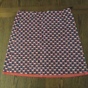 BODEN CORAL AND BLUE FLORAL SKIRT